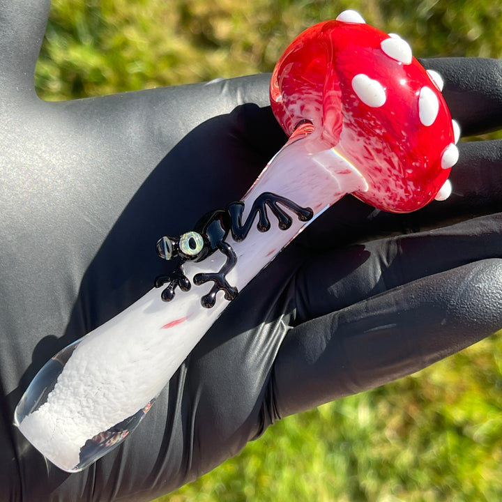 Fancy Magic Mushroom Frog Spoon Glass Pipe Beezy Glass   