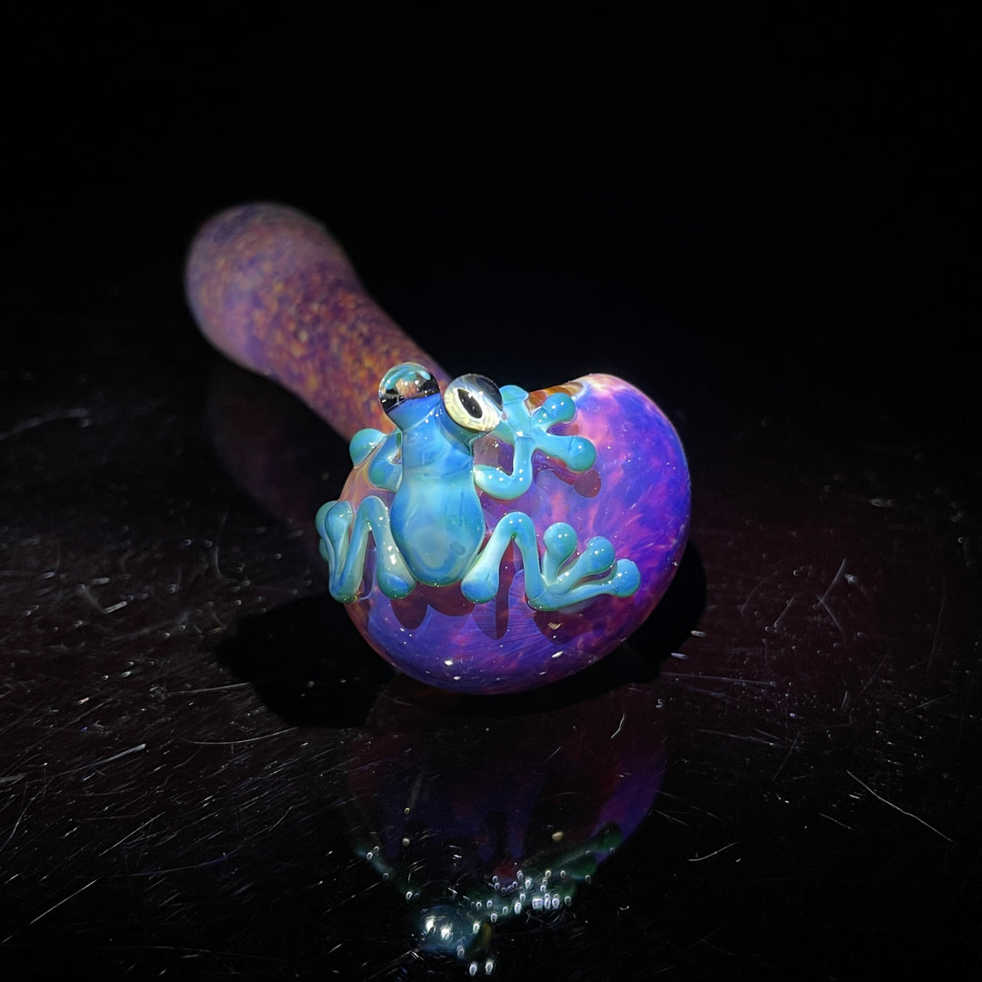 Purple Magic Frog Spoon Glass Pipe Beezy Glass   