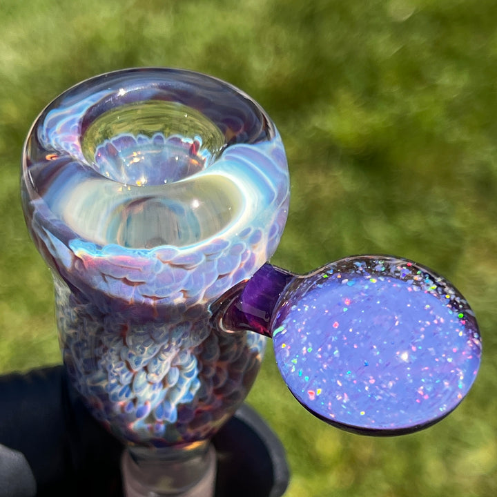 14 mm Purple Nebula Pullslide With Crushed Opal Marble Accessory Tako Glass   