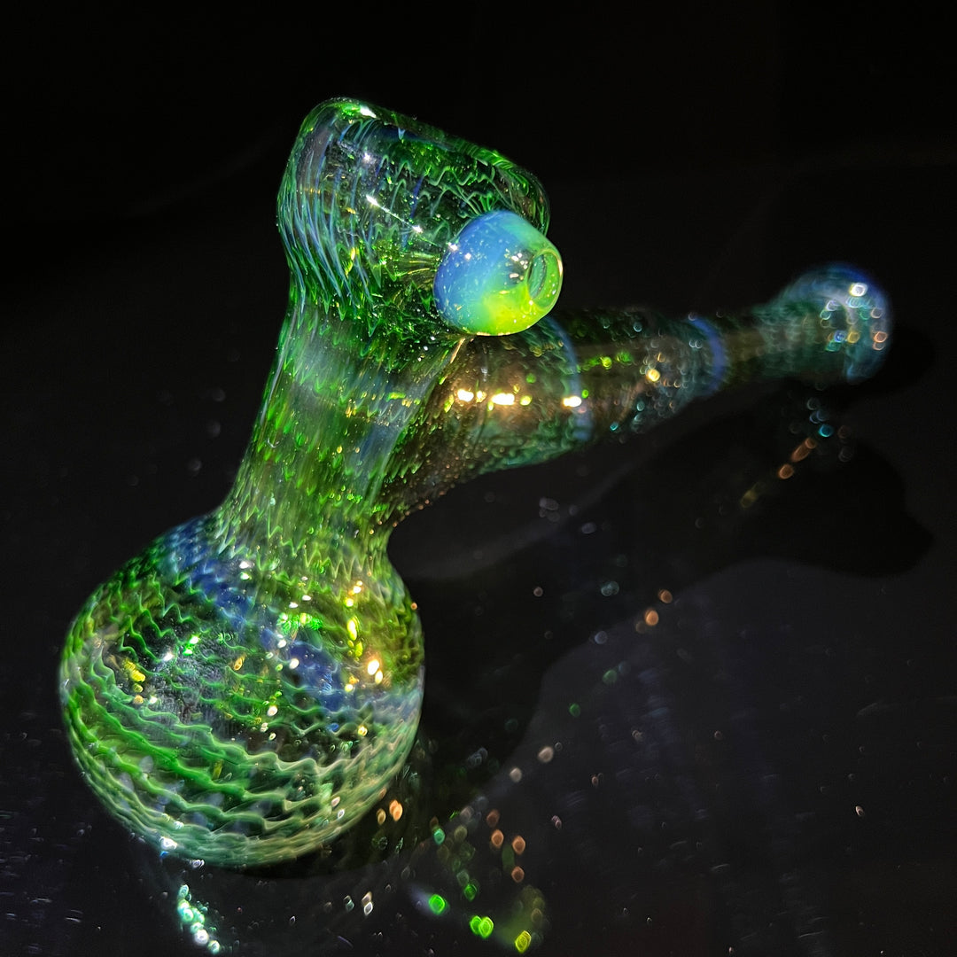 Forest Green Hammer Bubbler Glass Pipe Cose Glass   