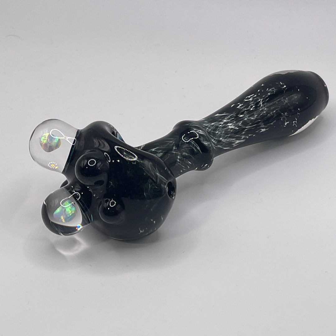 Black Double Opal Pipe Glass Pipe Beezy Glass   