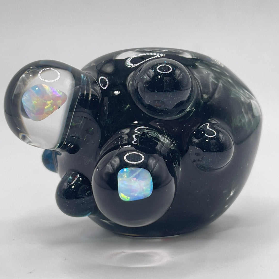 Black Double Opal Pipe Glass Pipe Beezy Glass   