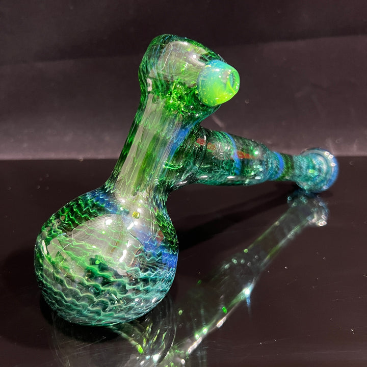 Forest Green Hammer Bubbler Glass Pipe Cose Glass   