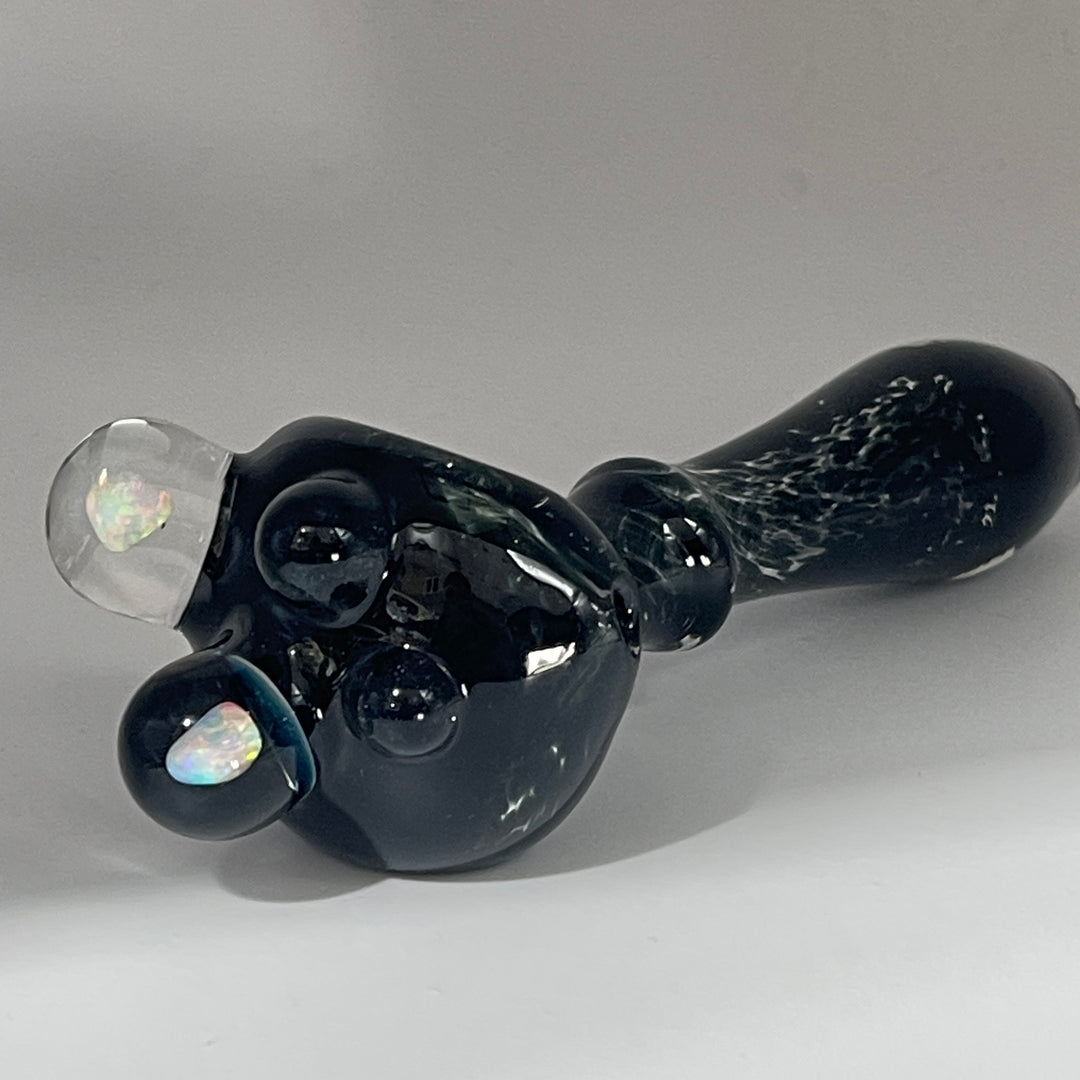 Black Double Opal Pipe Glass Pipe Beezy Glass   