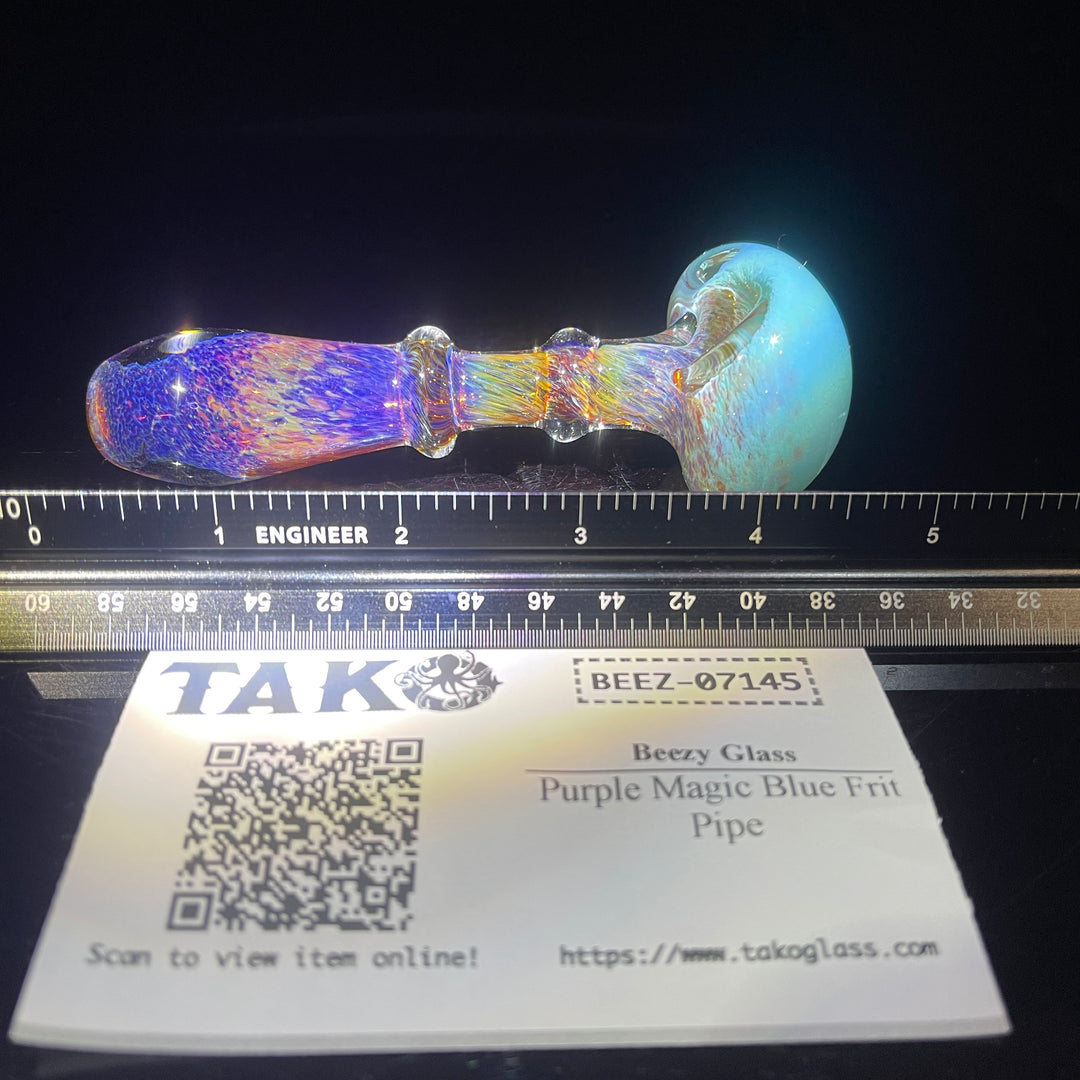 Purple Magic Blue Frit Pipe Glass Pipe Beezy Glass   