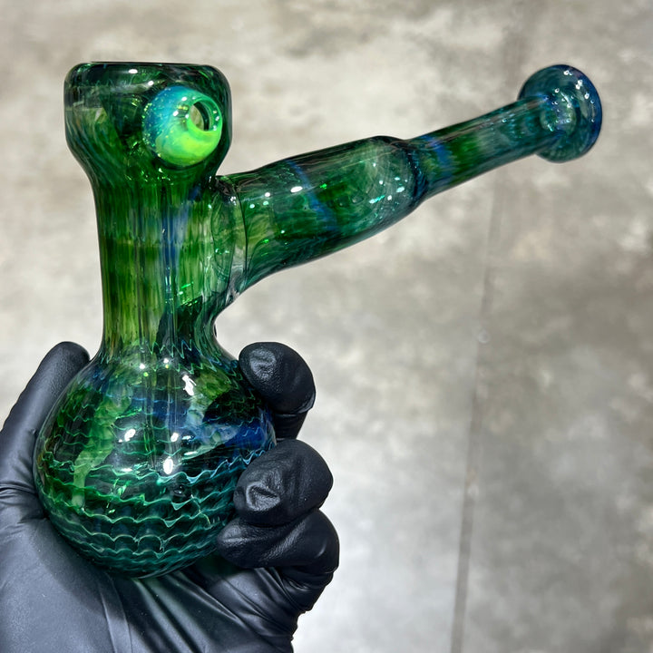 Forest Green Hammer Bubbler Glass Pipe Cose Glass   