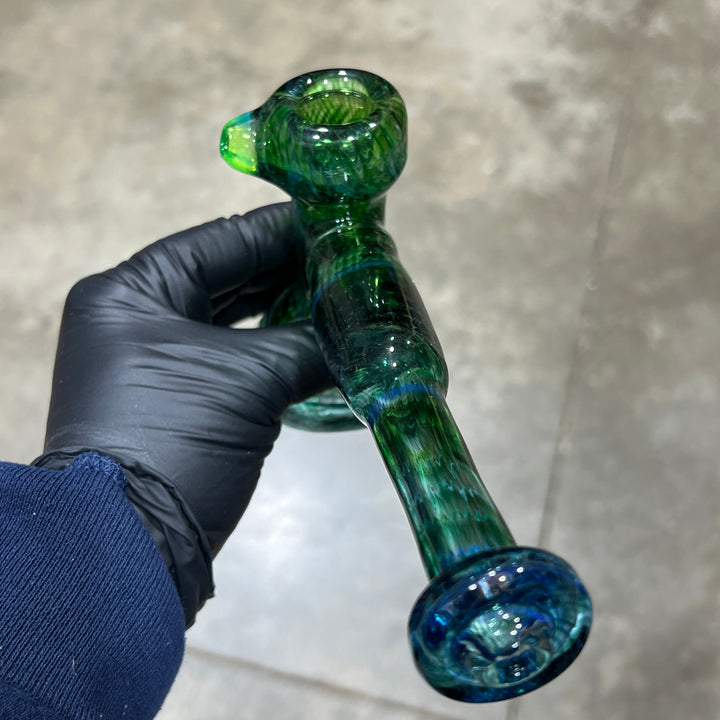 Forest Green Hammer Bubbler Glass Pipe Cose Glass   