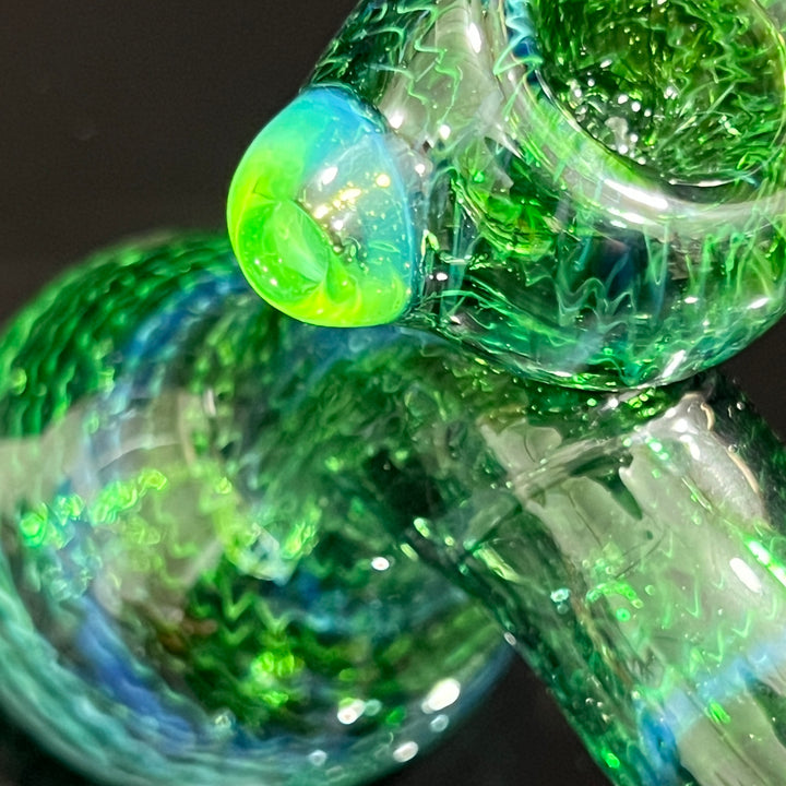 Forest Green Hammer Bubbler Glass Pipe Cose Glass   