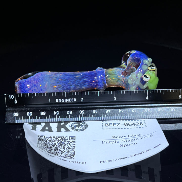 Purple Magic Frog Spoon Glass Pipe Beezy Glass   