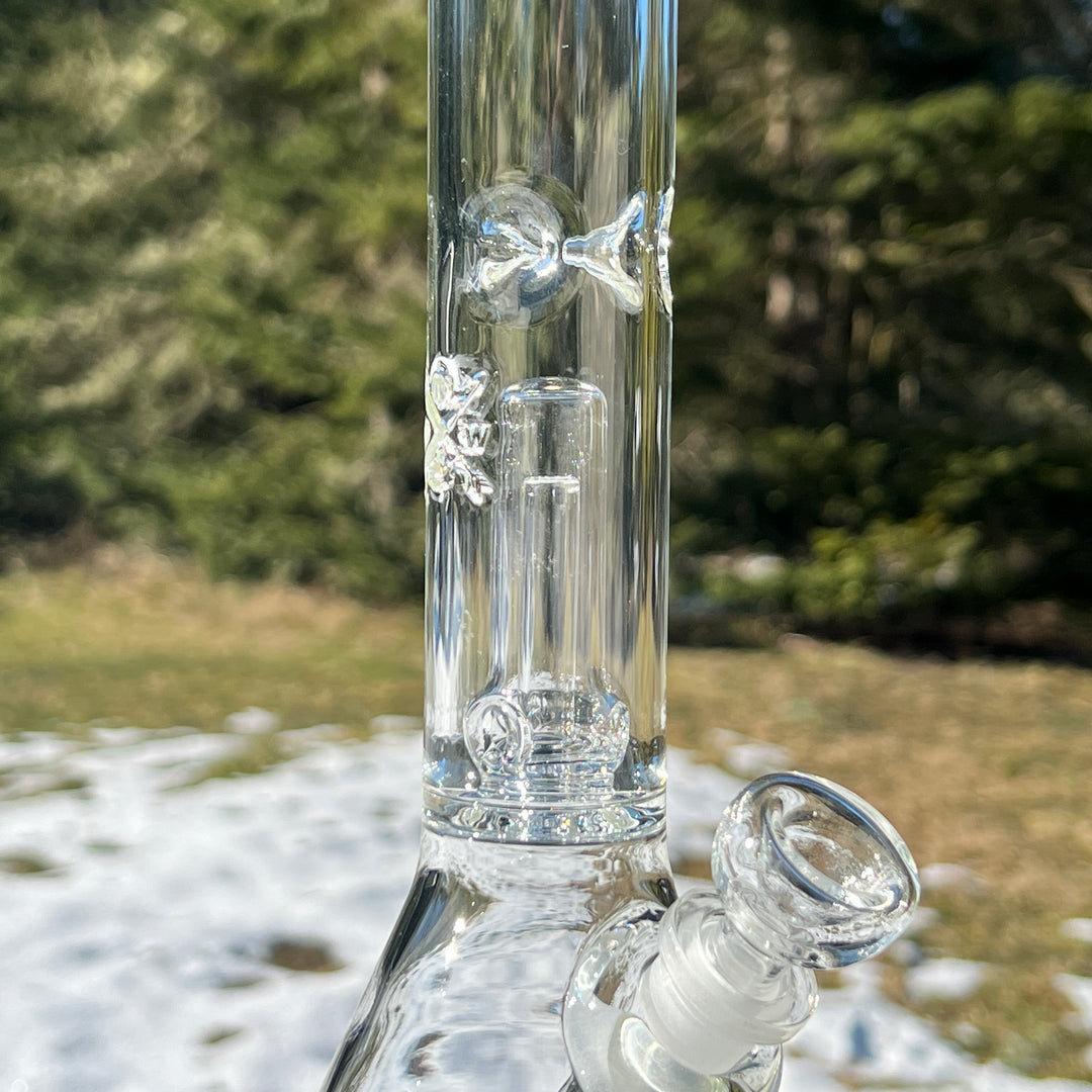 11" Double Perc Beaker Bong Glass Pipe Mary Jane's Glass