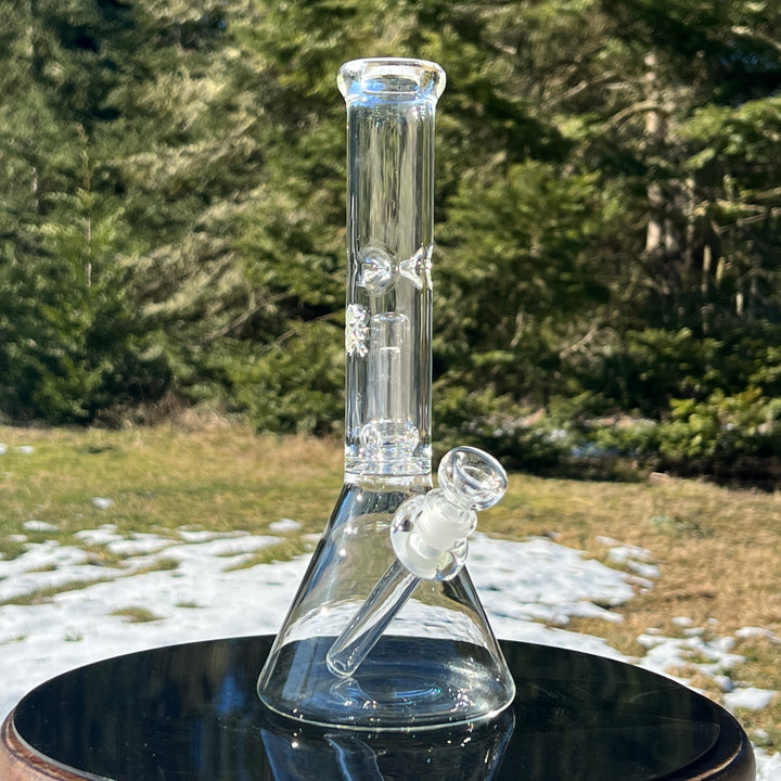 11" Double Perc Beaker Bong Glass Pipe Mary Jane's Glass