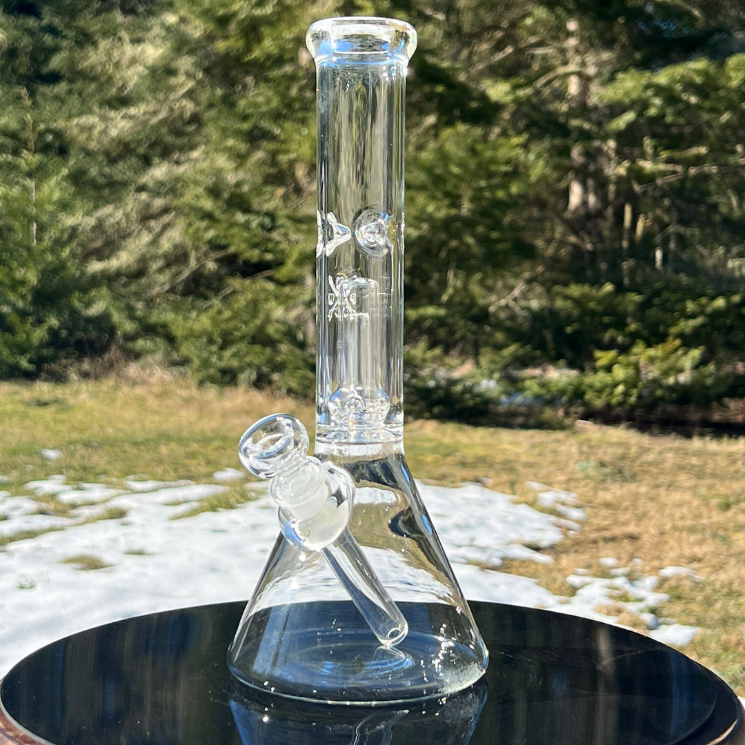 11" Double Perc Beaker Bong Glass Pipe Mary Jane's Glass