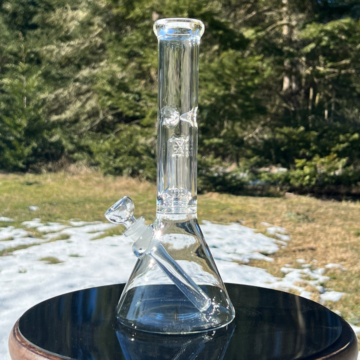 11" Double Perc Beaker Bong Glass Pipe Mary Jane's Glass