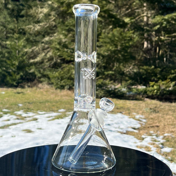 11" Double Perc Beaker Bong Glass Pipe Mary Jane's Glass