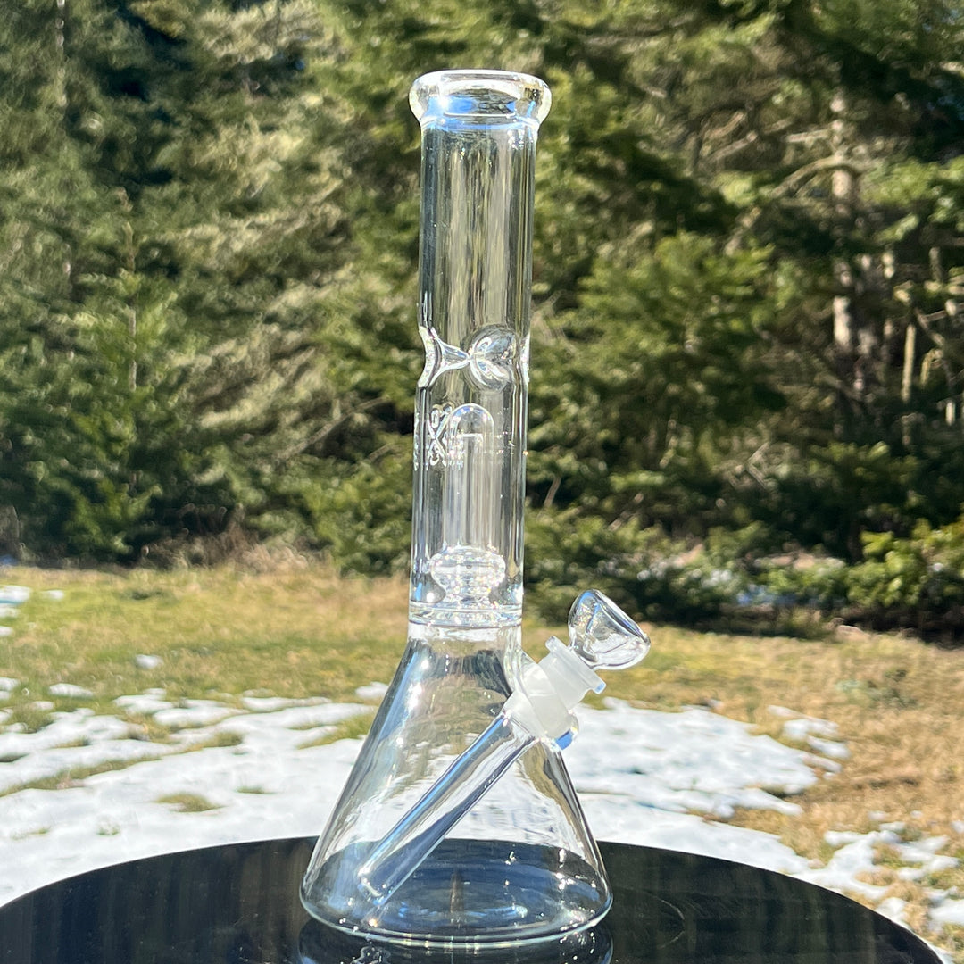 11" Double Perc Beaker Bong Glass Pipe Mary Jane's Glass