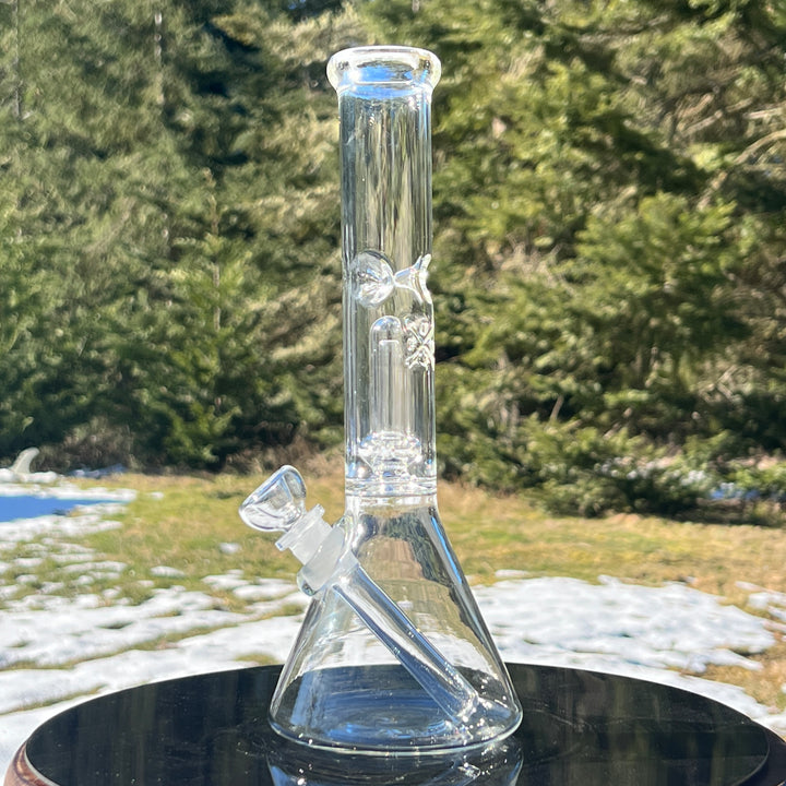 11" Double Perc Beaker Bong Glass Pipe Mary Jane's Glass