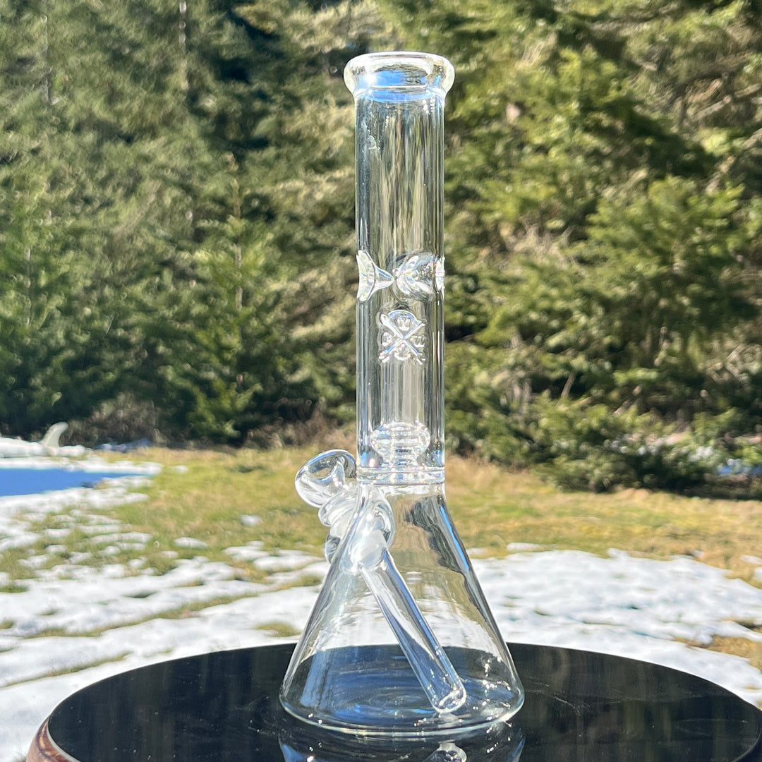 11" Double Perc Beaker Bong Glass Pipe Mary Jane's Glass