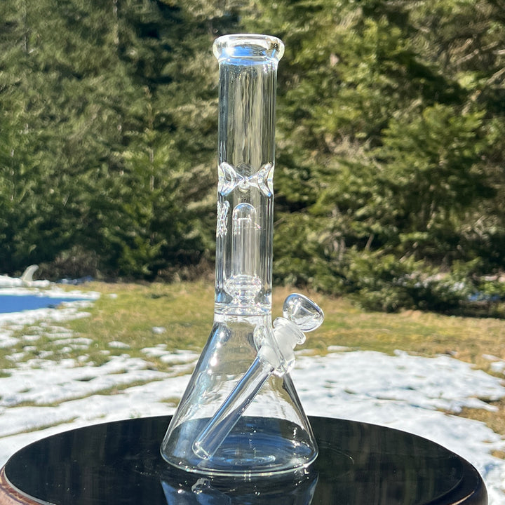 11" Double Perc Beaker Bong Glass Pipe Mary Jane's Glass