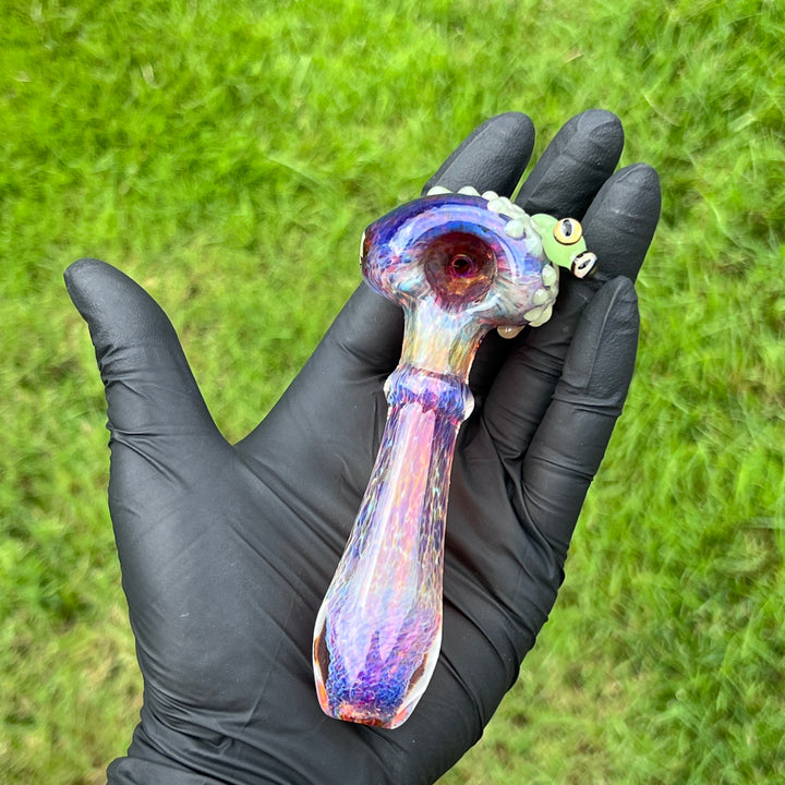 Purple Magic Frog Spoon Glass Pipe Beezy Glass   