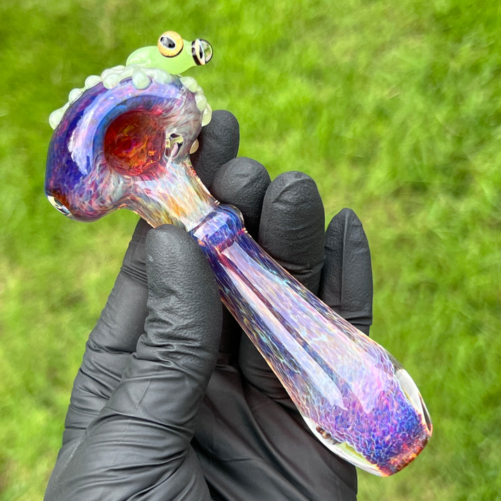 Purple Magic Frog Spoon Glass Pipe Beezy Glass   