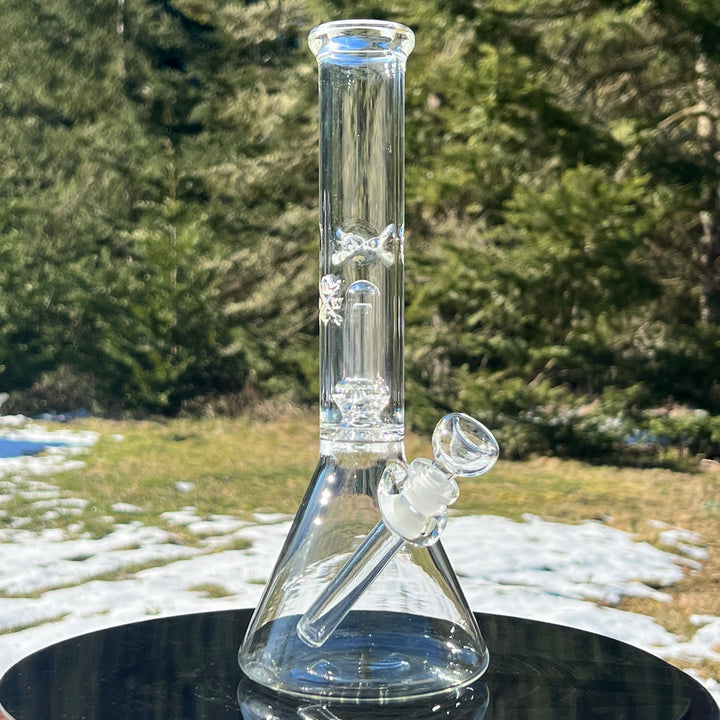 11" Double Perc Beaker Bong Glass Pipe Mary Jane's Glass