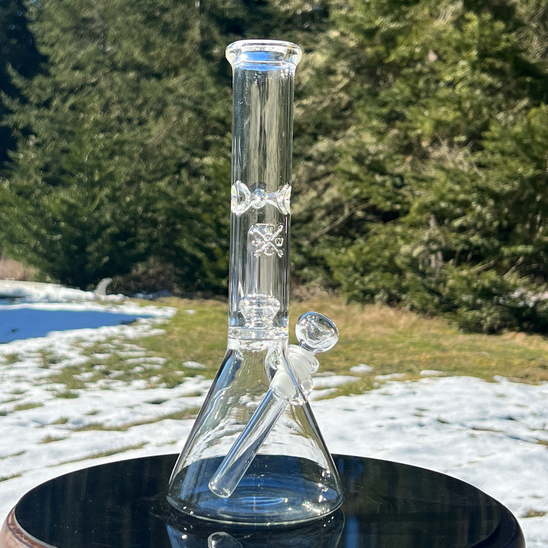 11" Double Perc Beaker Bong Glass Pipe Mary Jane's Glass