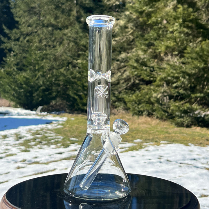 11" Double Perc Beaker Bong Glass Pipe Mary Jane's Glass