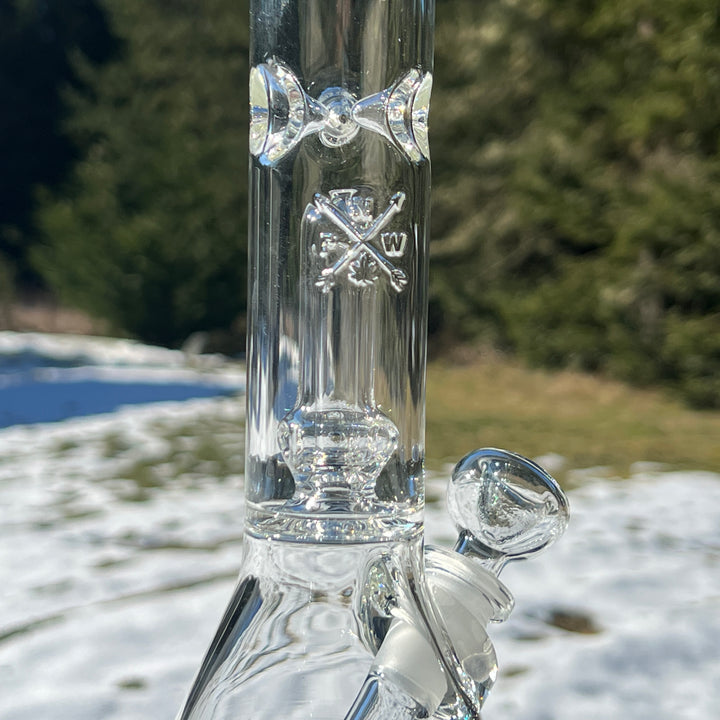 11" Double Perc Beaker Bong Glass Pipe Mary Jane's Glass