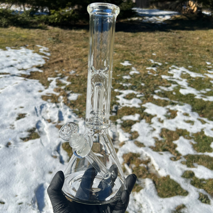 11" Double Perc Beaker Bong Glass Pipe Mary Jane's Glass