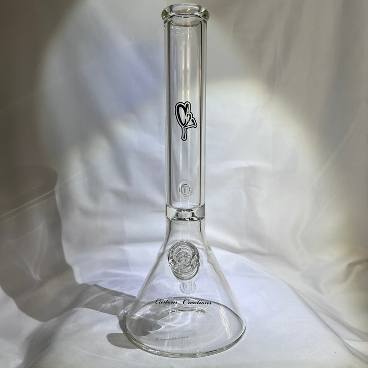 16" 50x7mm Fixed Shower Head Beaker Bottom Glass Pipe C2 Custom Creations   