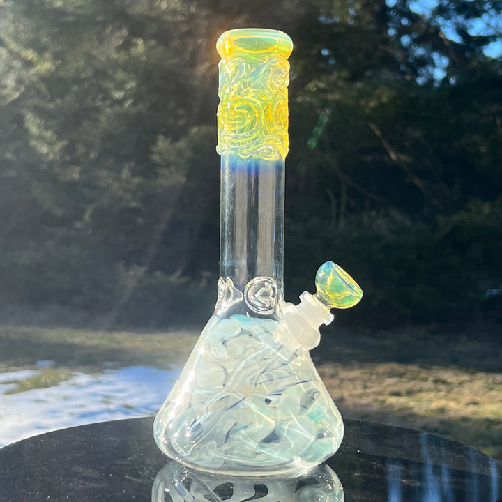 10" Fumed Squiggle Beaker Bong Glass Pipe Mary Jane's Glass