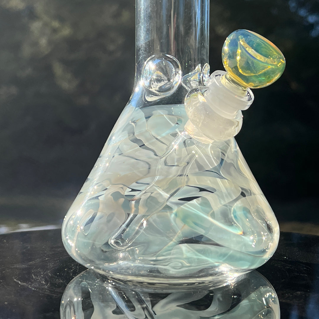 10" Fumed Squiggle Beaker Bong Glass Pipe Mary Jane's Glass