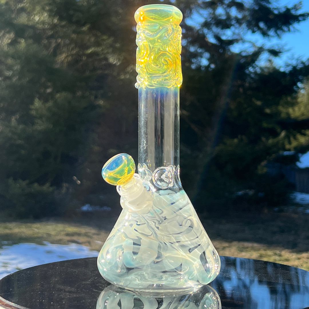 10" Fumed Squiggle Beaker Bong Glass Pipe Mary Jane's Glass