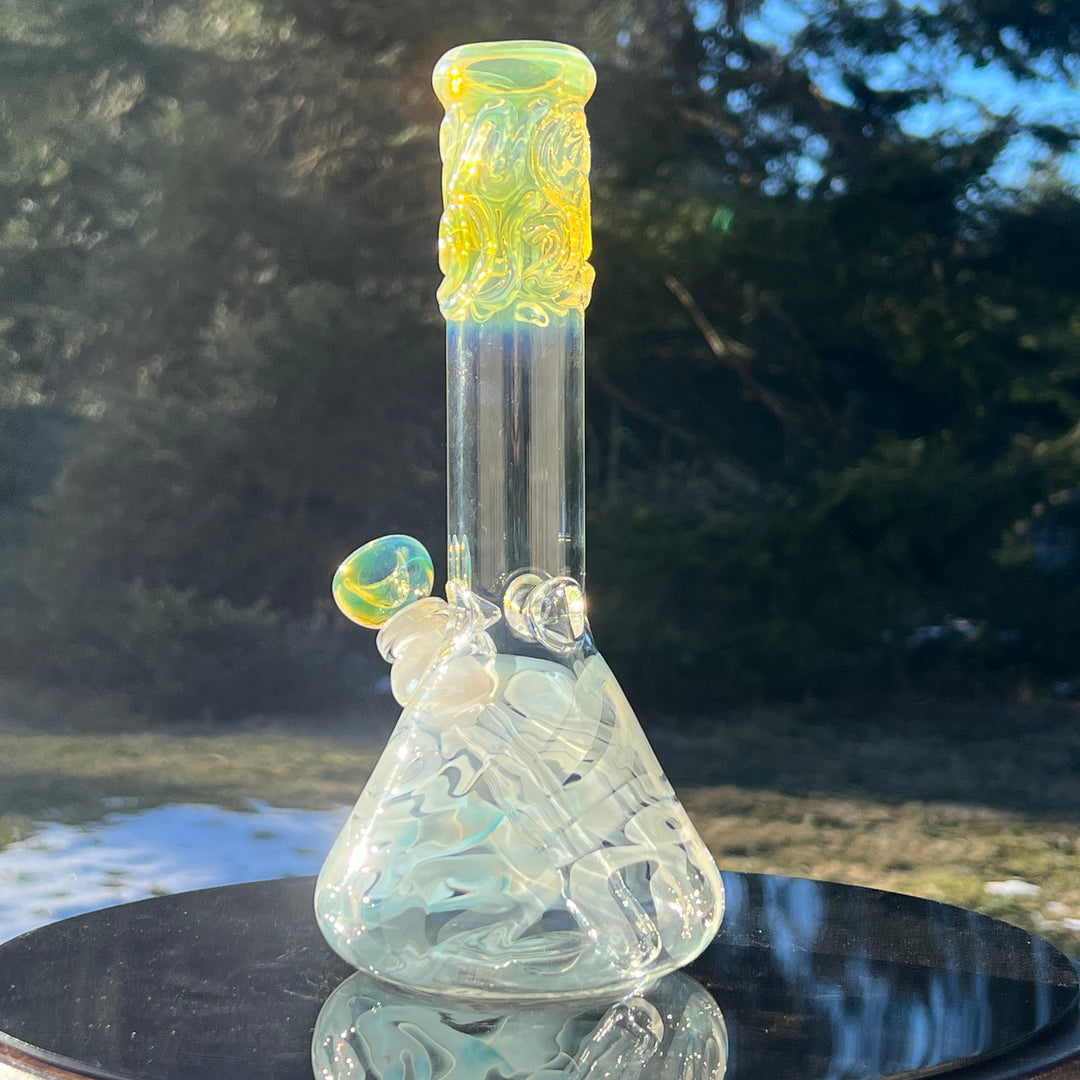 10" Fumed Squiggle Beaker Bong Glass Pipe Mary Jane's Glass