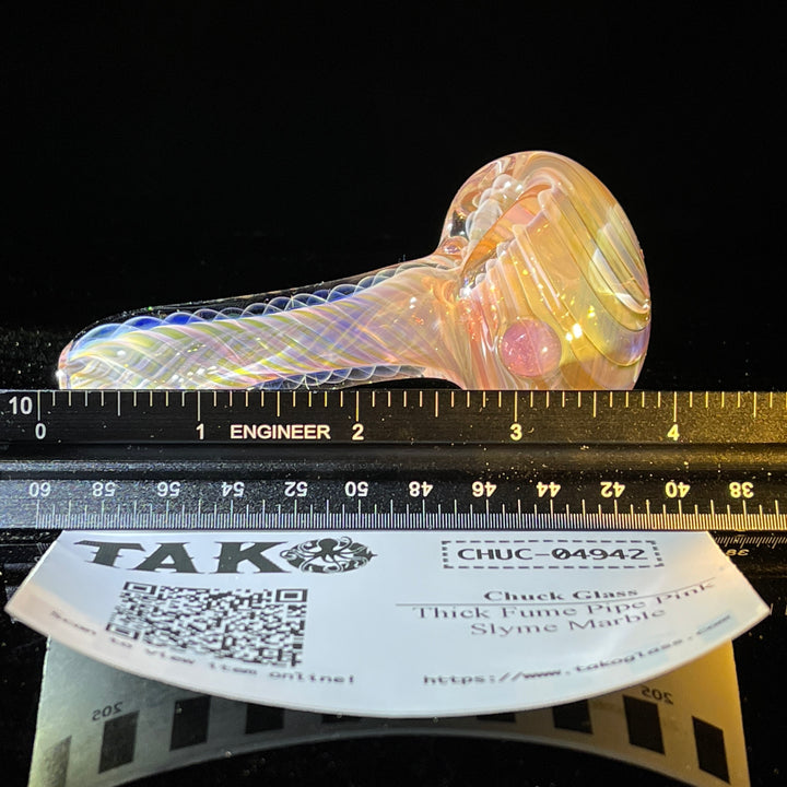 Thick Fume Pipe Pink Slyme Marble Glass Pipe Chuck Glass   