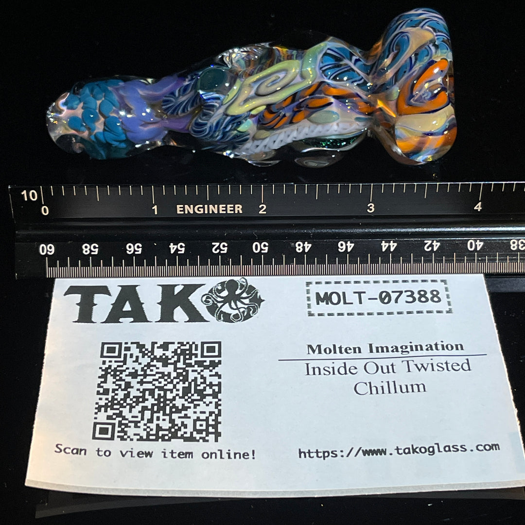 Inside Out Twisted Chillum Glass Pipe Molten Imagination