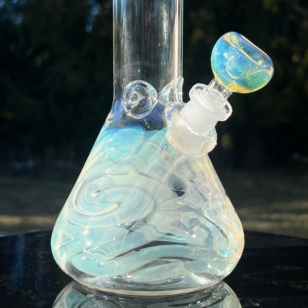 10" Fumed Squiggle Beaker Bong Glass Pipe Mary Jane's Glass