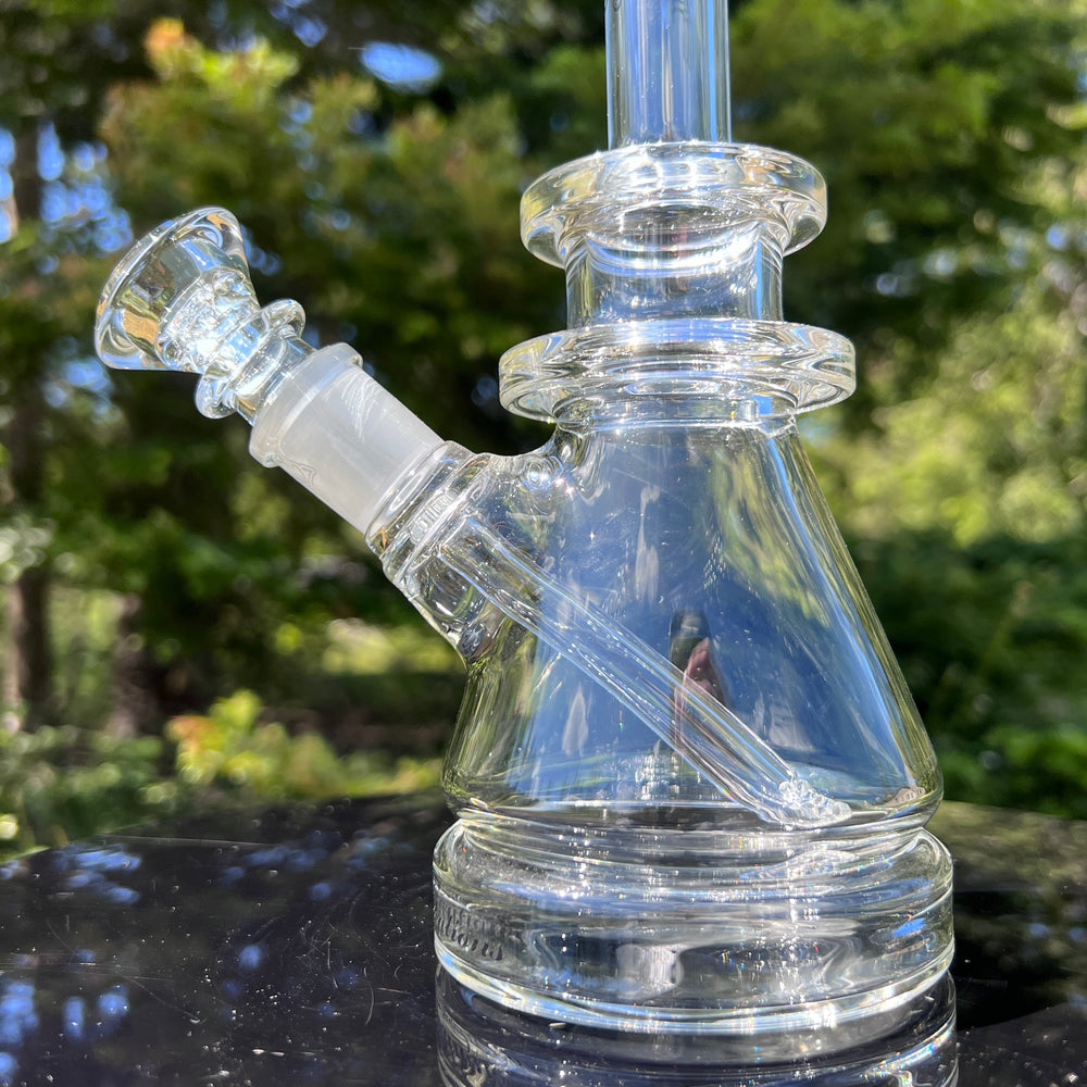 10" Fixed Female Double Ringed Beaker Glass Pipe C2 Custom Creations   