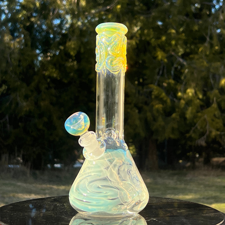 10" Fumed Squiggle Beaker Bong Glass Pipe Mary Jane's Glass