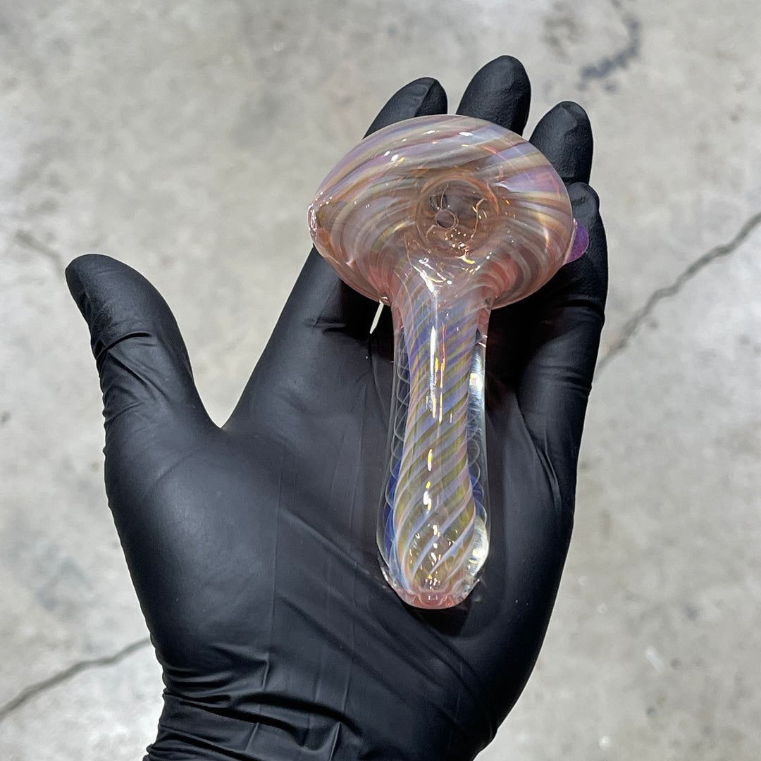 Thick Fume Pipe Pink Slyme Marble Glass Pipe Chuck Glass   