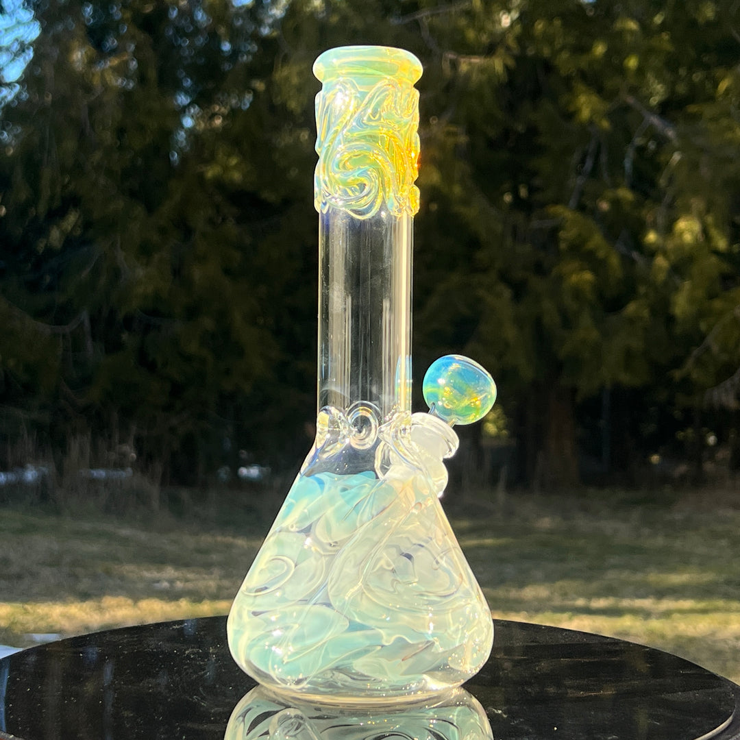 10" Fumed Squiggle Beaker Bong Glass Pipe Mary Jane's Glass