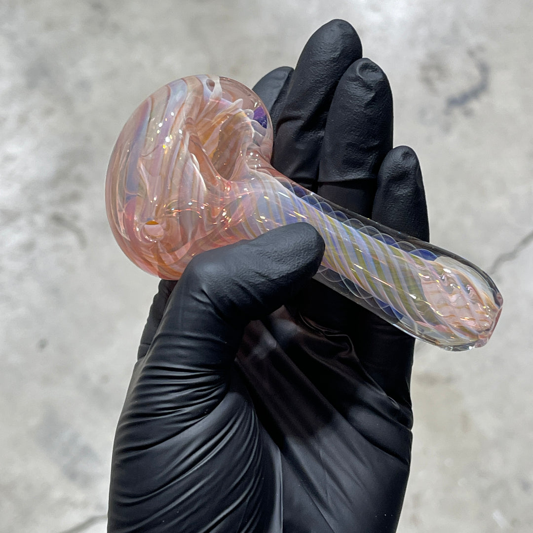 Thick Fume Pipe Pink Slyme Marble Glass Pipe Chuck Glass   