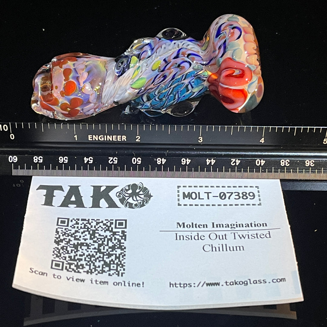 Inside Out Twisted Chillum Glass Pipe Molten Imagination