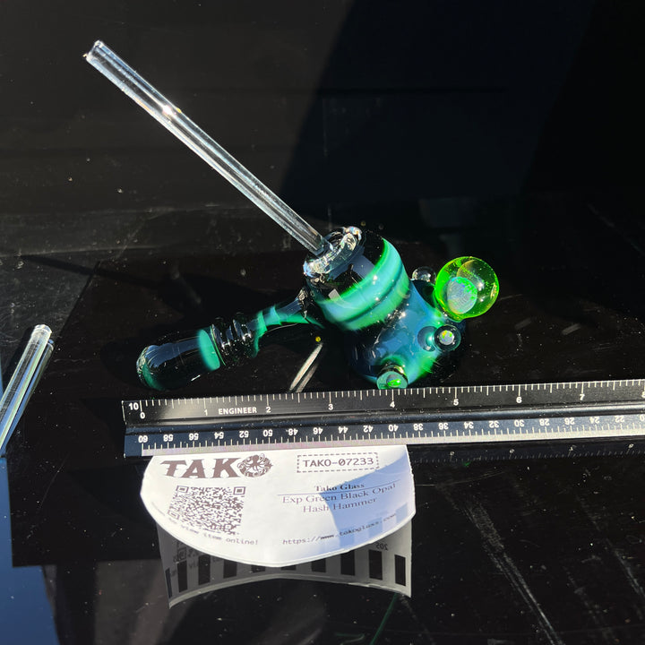 Exp Green Black Opal Hash Hammer Glass Pipe Tako Glass   