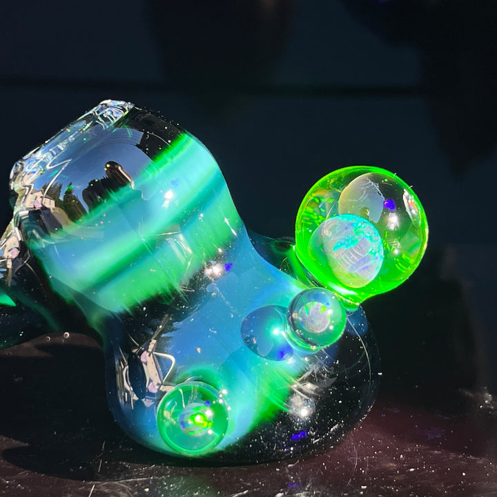 Exp Green Black Opal Hash Hammer Glass Pipe Tako Glass   