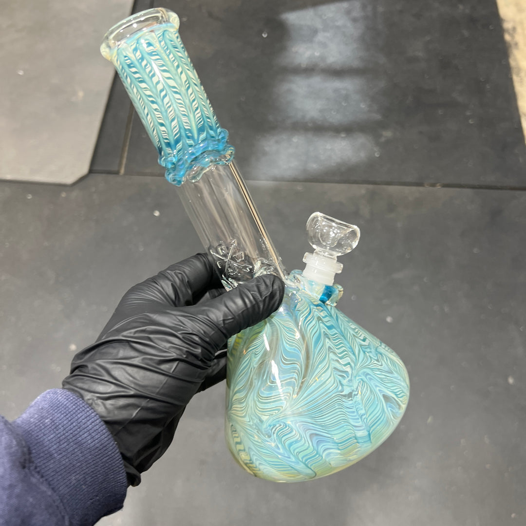 10.5" Color Rake Beaker Bong Glass Pipe Mary Jane's Glass