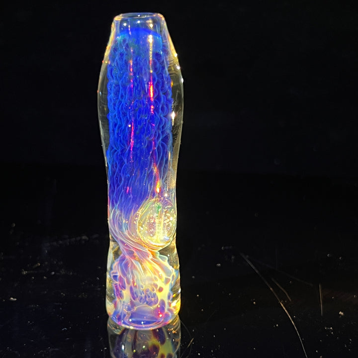 Purple Nebula Chillum with Crushed Opal Marble Glass Pipe Tako Glass   