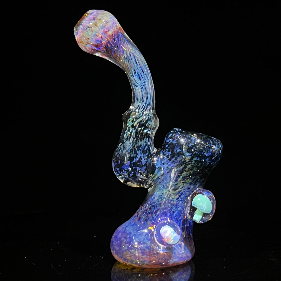 Purple Magic Mushroom Opal Sherlock Bubbler Glass Pipe Beezy Glass   