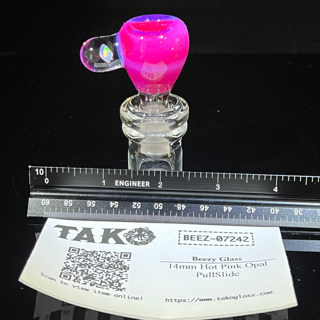 14mm Hot Pink Opal PullSlide Accessory Beezy Glass   