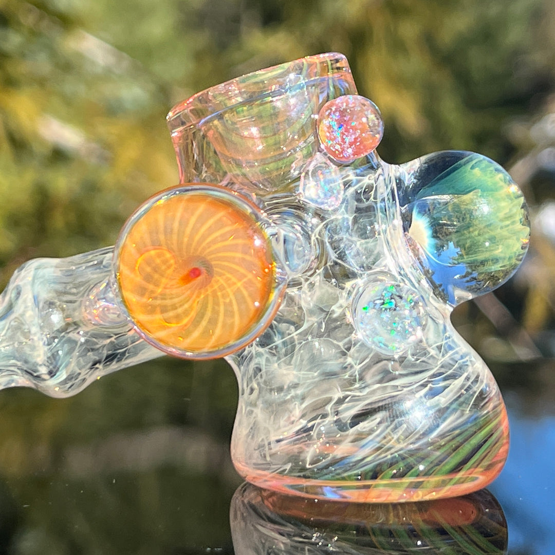 Gold Fumed Marbled Hammer Glass Pipe Sugar Shack